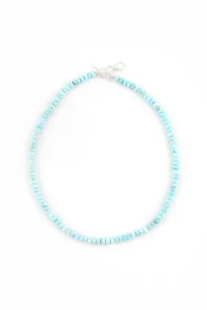 Natural Larimar Rondelle Bead Necklace