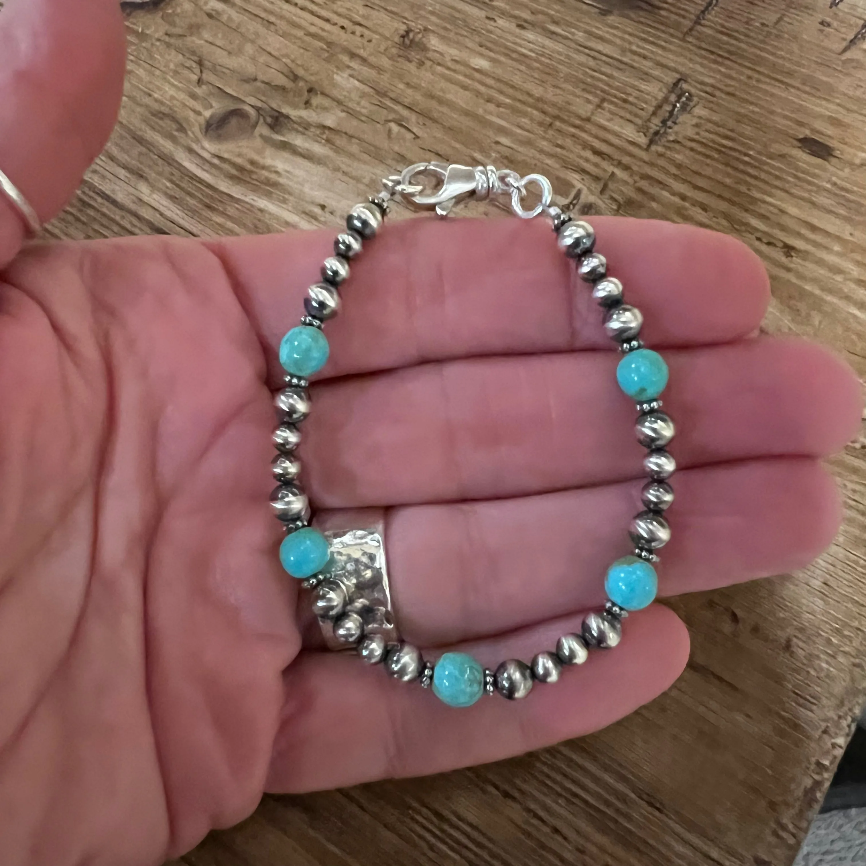 Navajo Pearl Kingman Turquoise Bracelet