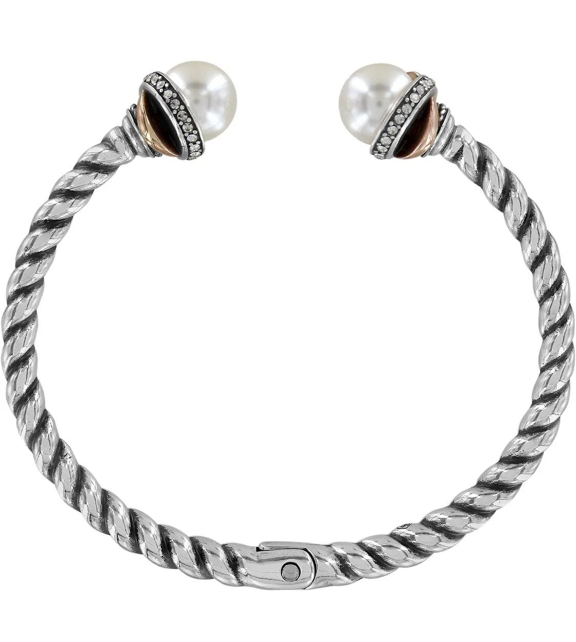 Neptune's Rings Pearl Open Hinged Bangle JF665D