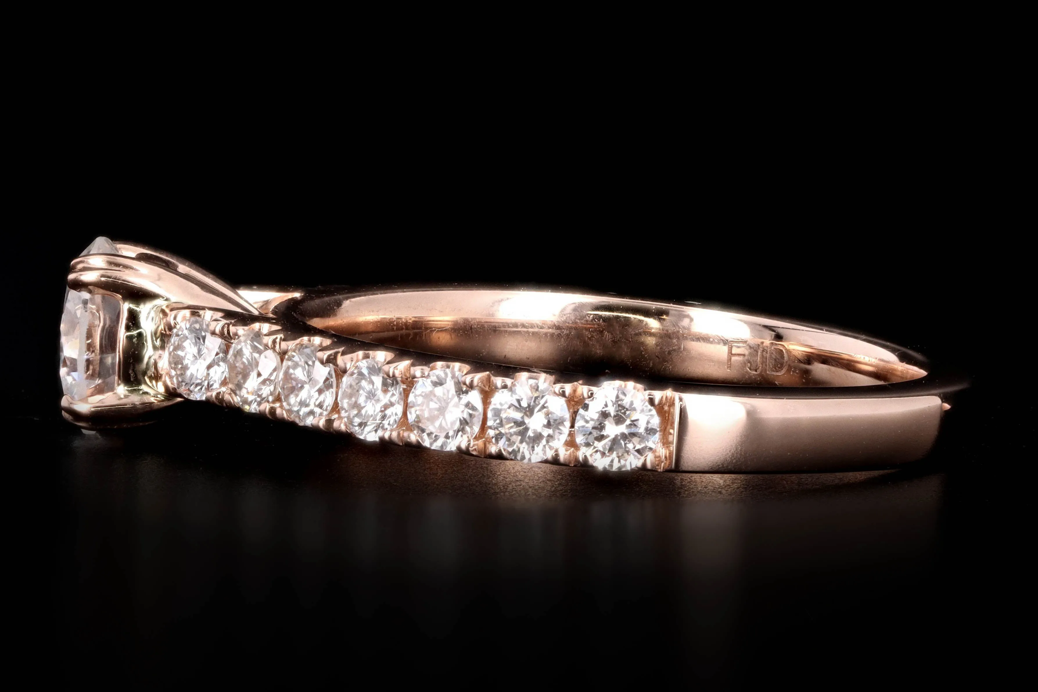 New 14K Rose Gold .54 Carat Round Brilliant Diamond Engagement Ring
