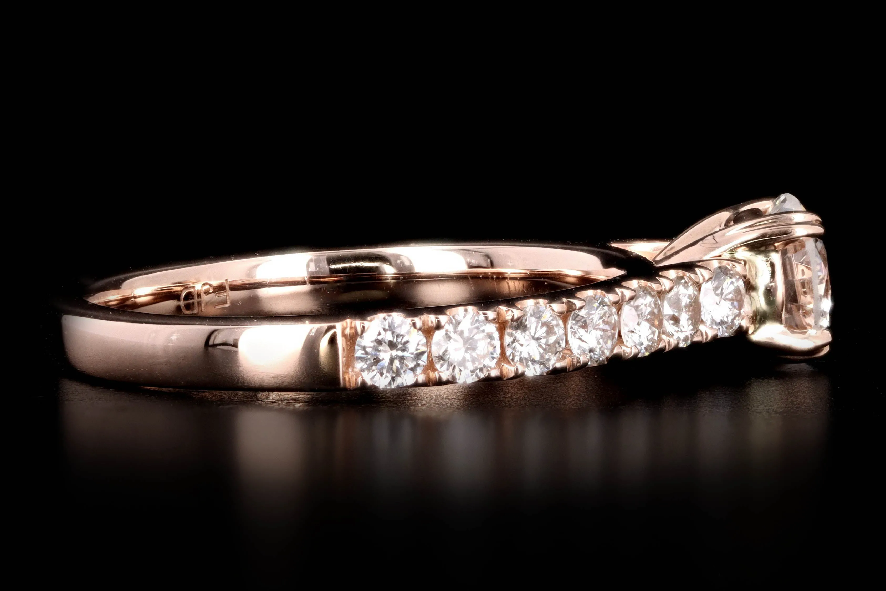 New 14K Rose Gold .54 Carat Round Brilliant Diamond Engagement Ring