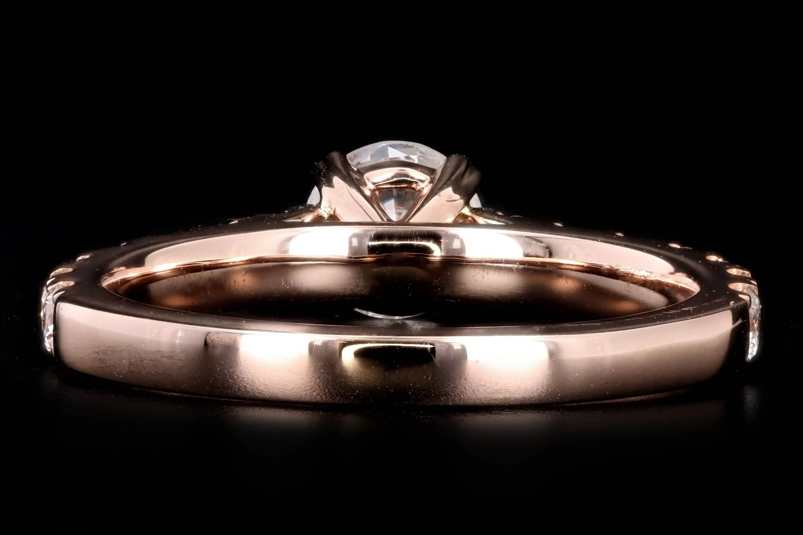 New 14K Rose Gold .54 Carat Round Brilliant Diamond Engagement Ring