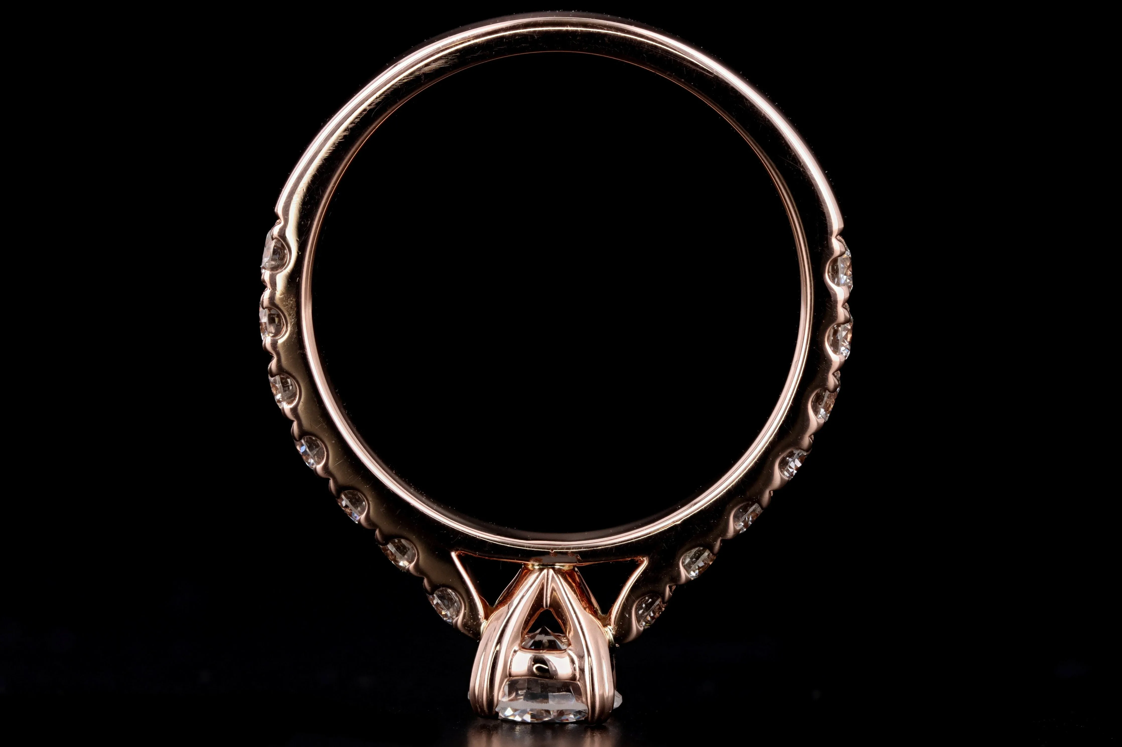 New 14K Rose Gold .54 Carat Round Brilliant Diamond Engagement Ring