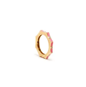 Nikki Star Pink Enamel Diamond Ring