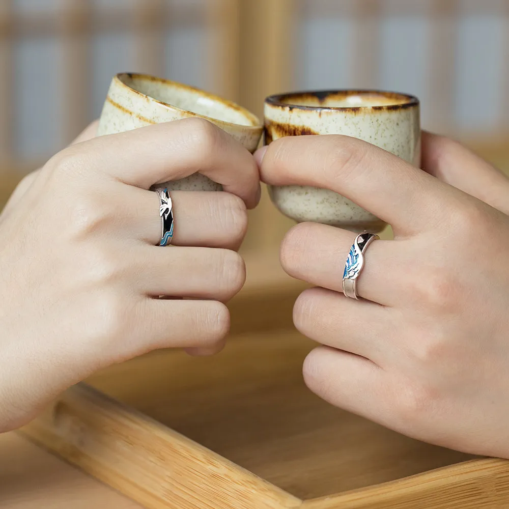 Ocean Surf Couple's Rings