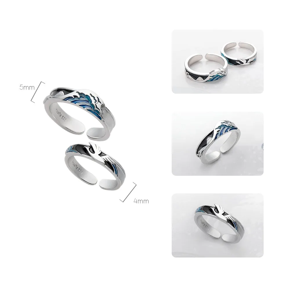 Ocean Surf Couple's Rings