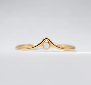 Opal Chevron Stacking Ring - 14k Gold Filled