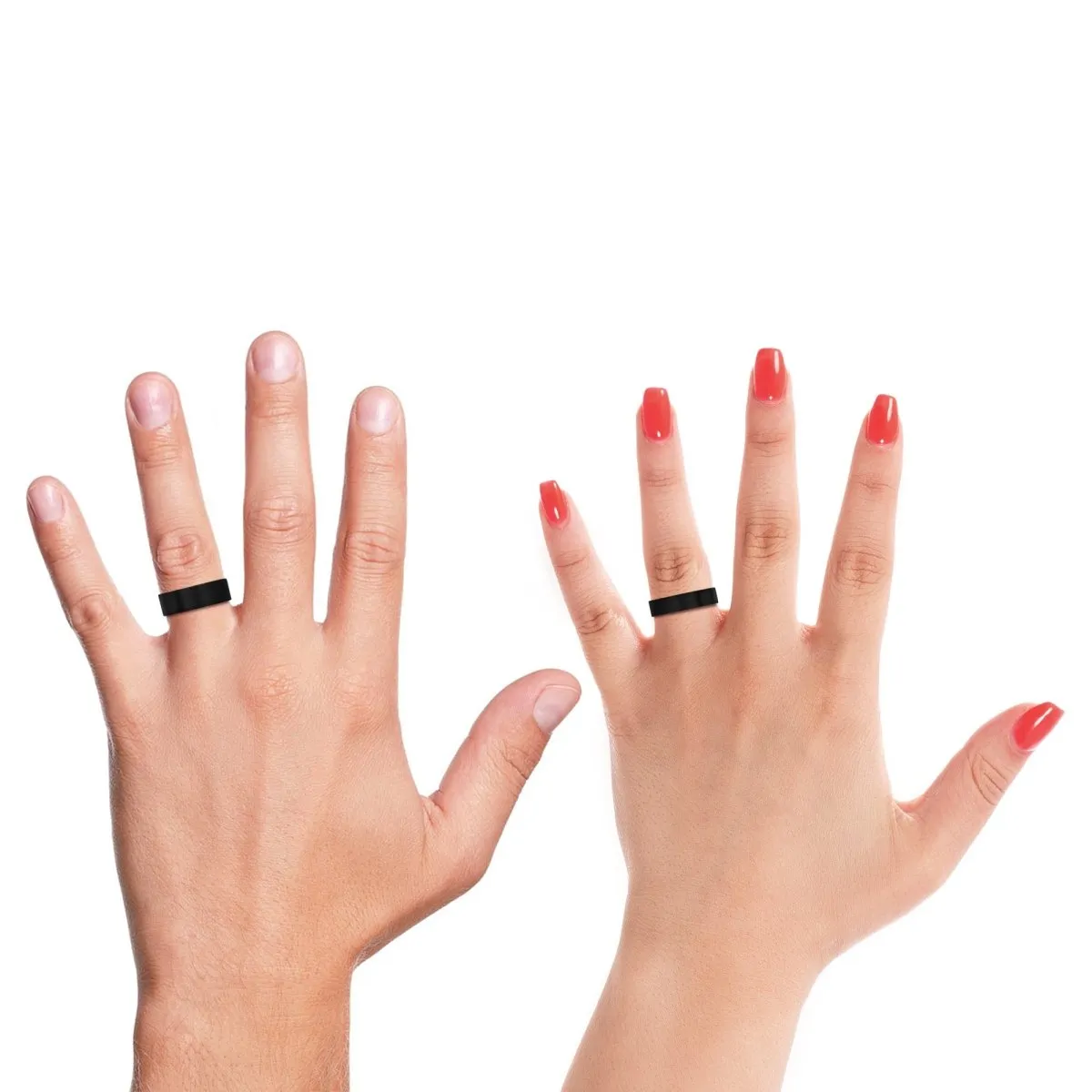 ORCHID | Red Ring, Black Tungsten Ring, Brushed, Flat