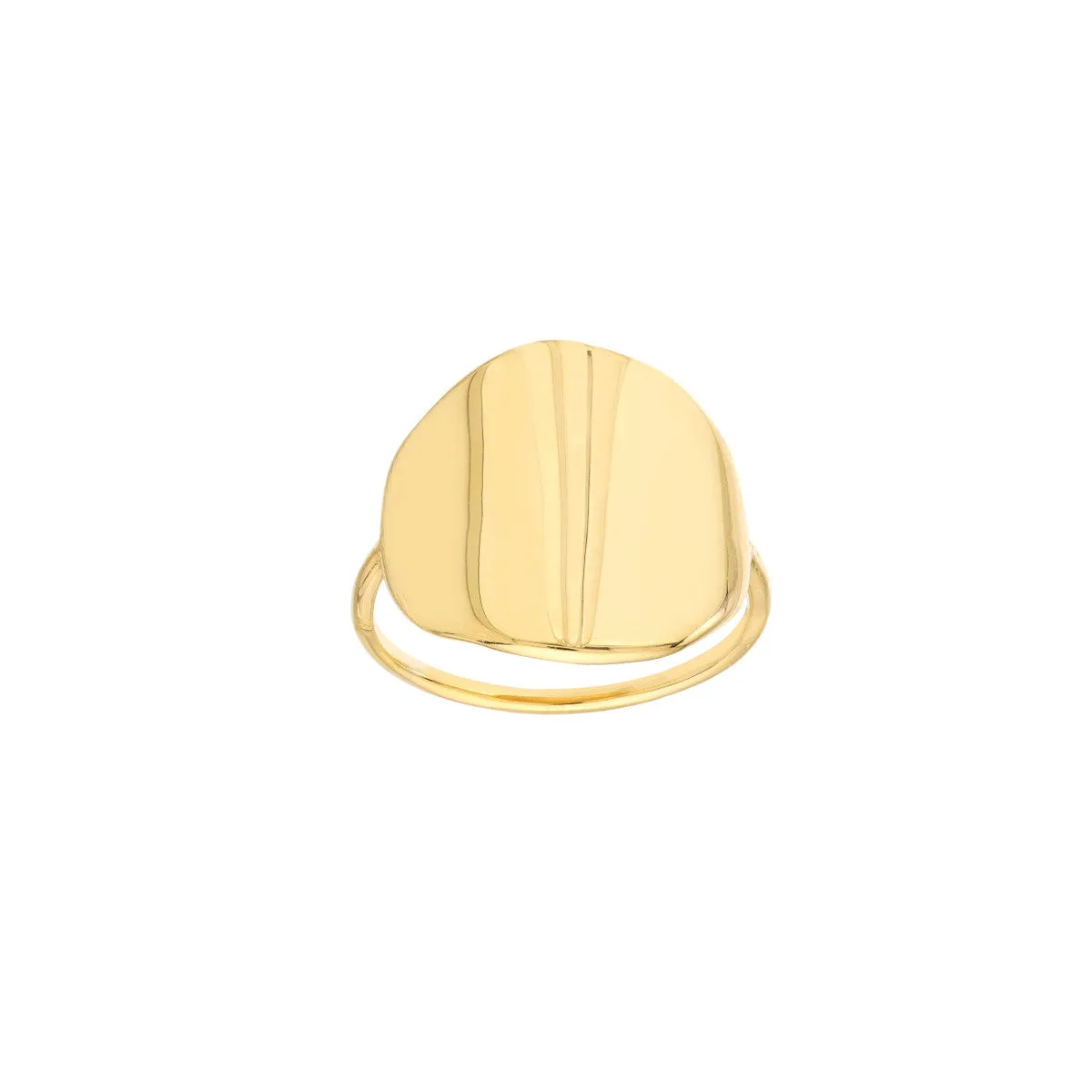 Organic Shape Engravable Round Ring