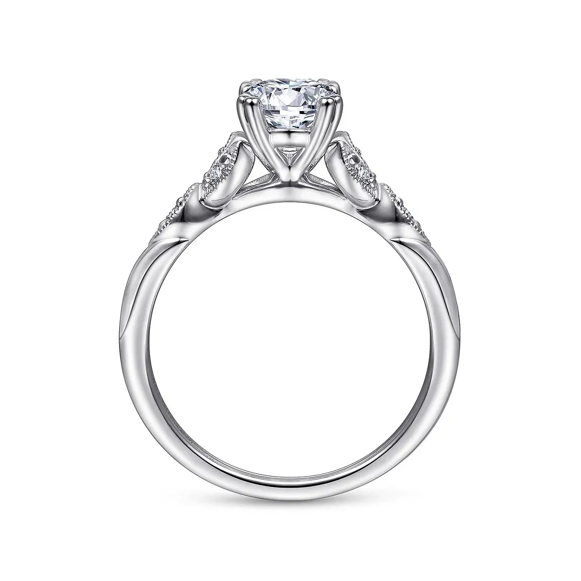 Oval and Petal Diamond Engagement Ring Mounting