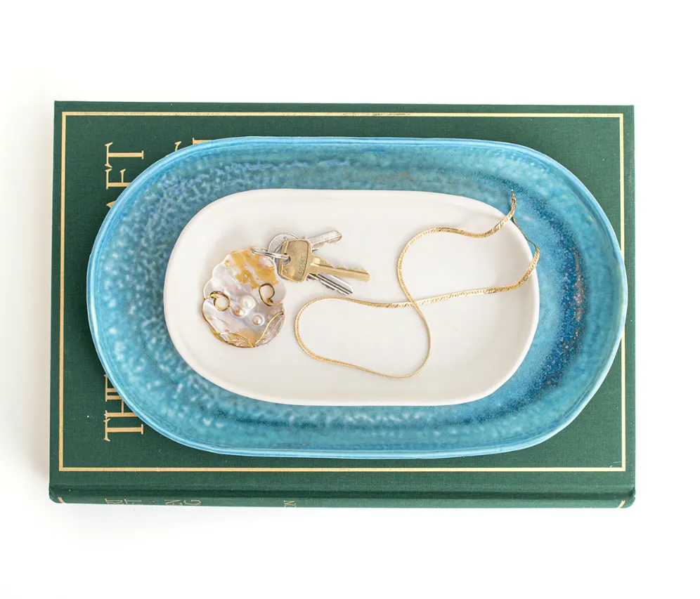 Oval Artisan Pottery Tray- Large