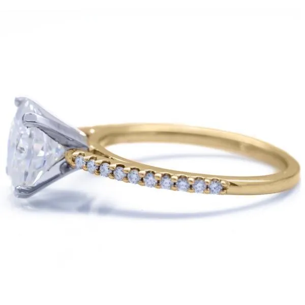 Oval Center Stone 4 Prongs Diamond Accent Ice Cathedral Solitaire Ring
