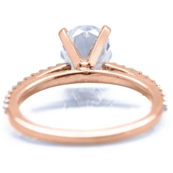 Oval Center Stone 4 Prongs Diamond Accent Ice Cathedral Solitaire Ring