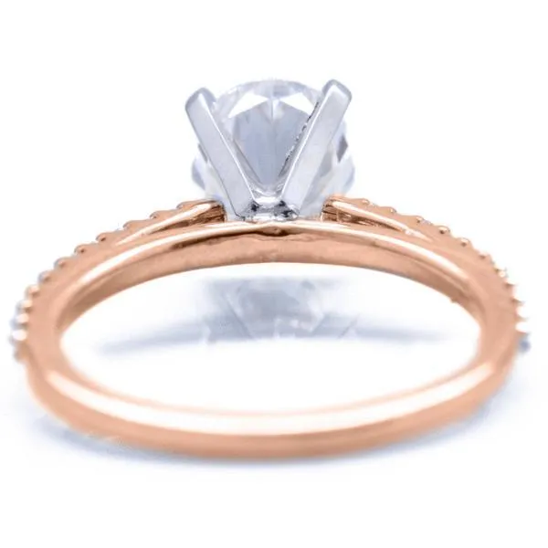 Oval Center Stone 4 Prongs Diamond Accent Ice Cathedral Solitaire Ring