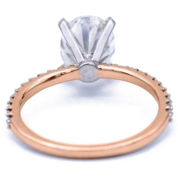 Oval Center Stone 4 Prongs Diamond Accent Ice Solitaire Ring