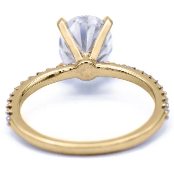 Oval Center Stone 4 Prongs Diamond Accent Ice Solitaire Ring