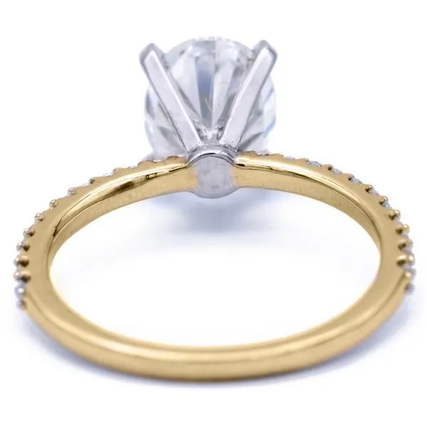 Oval Center Stone 4 Prongs Diamond Accent Ice Solitaire Ring