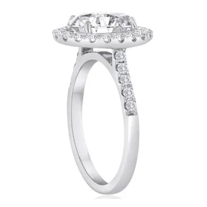 Oval Diamond Halo Engagement Ring Mounting