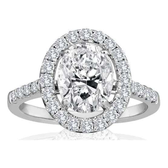 Oval Diamond Halo Engagement Ring Mounting
