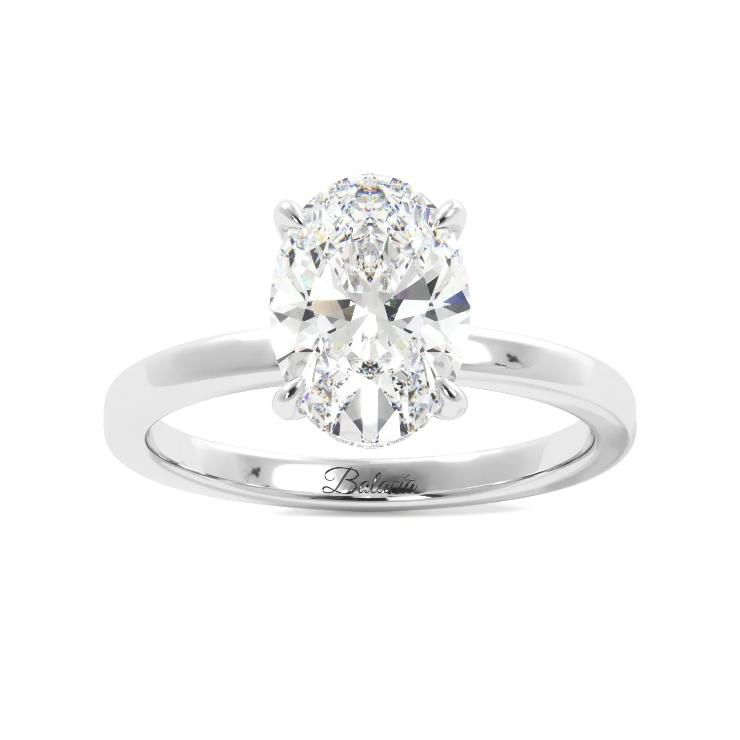 Oval Hidden Halo Solitaire Engagement Ring