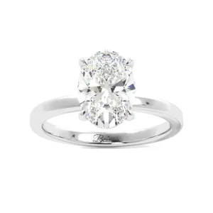 Oval Hidden Halo Solitaire Engagement Ring