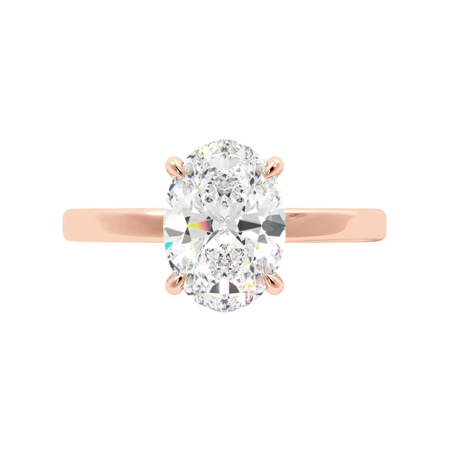 Oval Hidden Halo Solitaire Engagement Ring