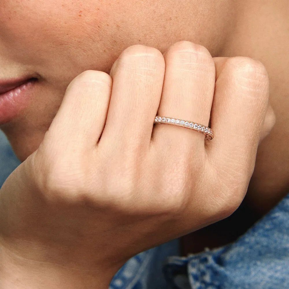 Pandora Rose Hearts and Sparkle Ring