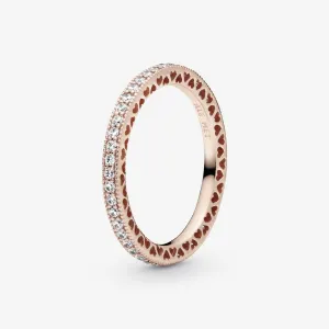 Pandora Rose Hearts and Sparkle Ring