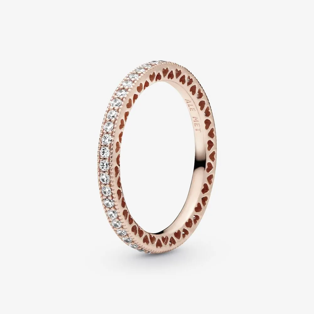 Pandora Rose Hearts and Sparkle Ring