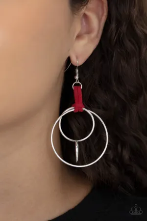 Paparazzi Fearless Fusion - Red Earrings