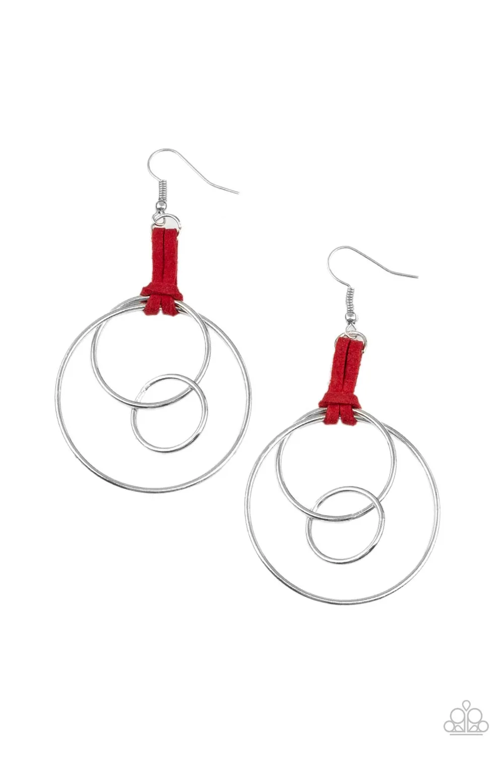 Paparazzi Fearless Fusion - Red Earrings