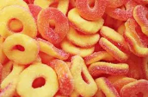 Peach O's Gummi Rings 4LB Bulk
