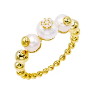 Pearl Trio Bead Ring