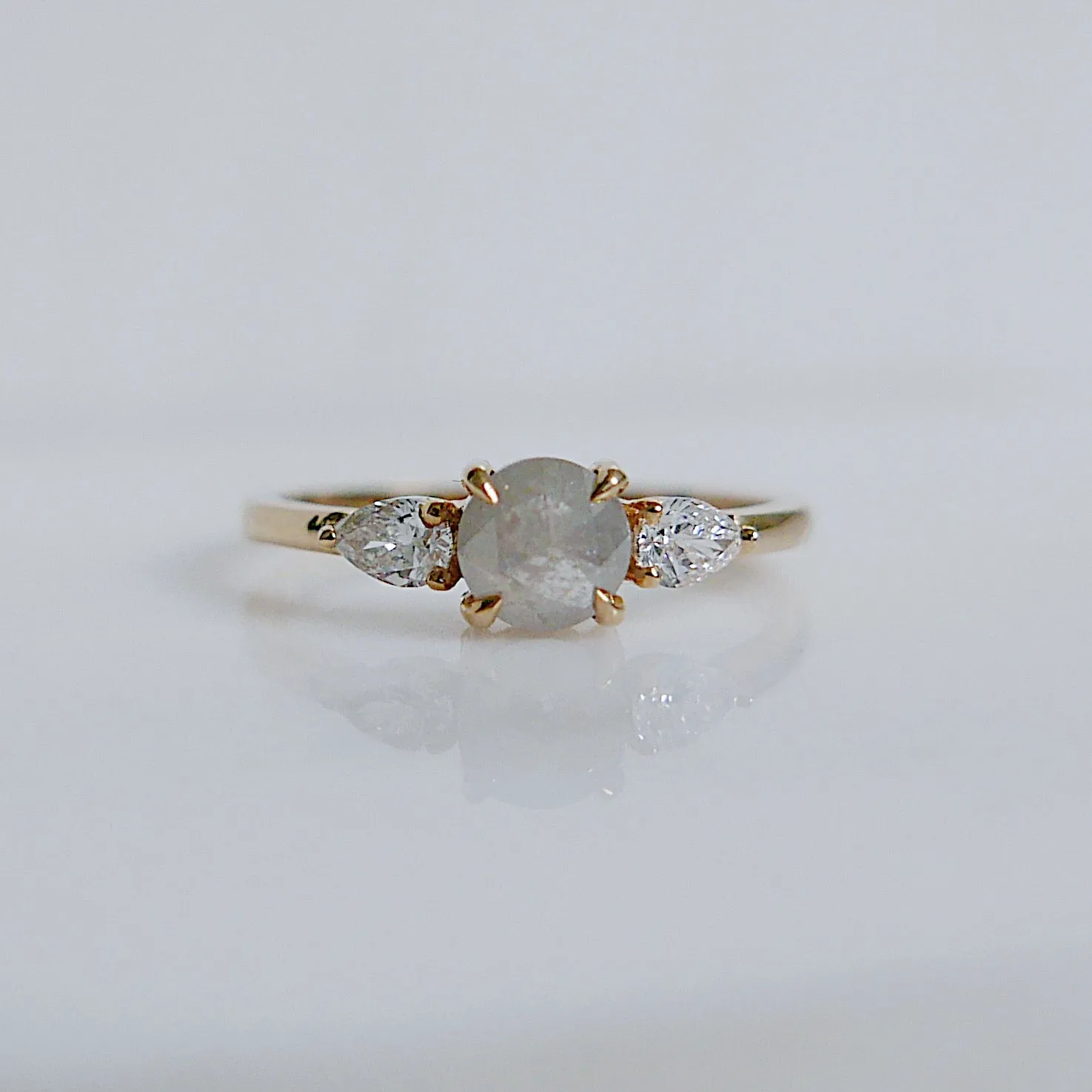 Penelope OOAK Rosecut Gray Diamond Ring