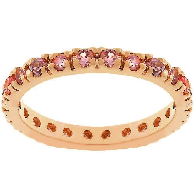 Pink Cubic Zirconia Eternity Ring