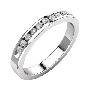Platinum 1/4 CTW Diamond Classic Channel Set Anniversary Band, Size 6