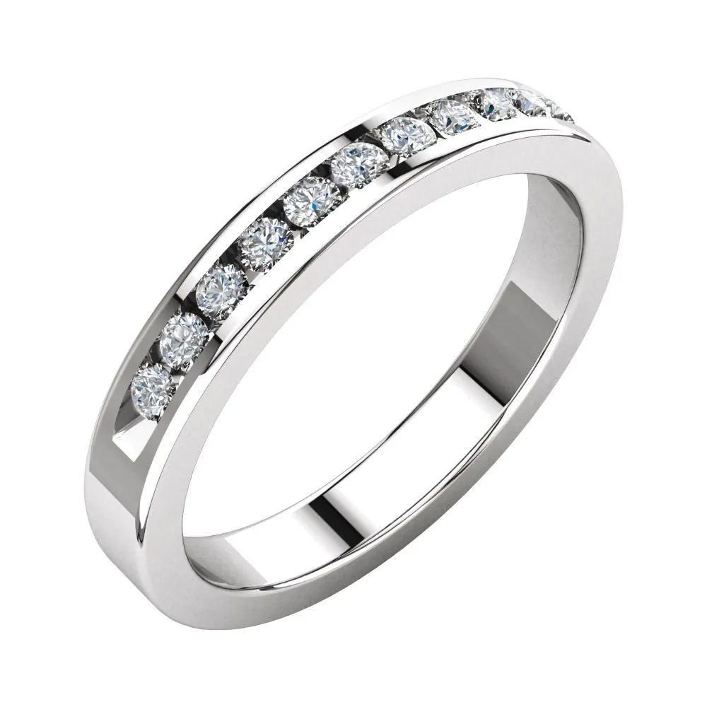 Platinum 1/4 CTW Diamond Classic Channel Set Anniversary Band, Size 6