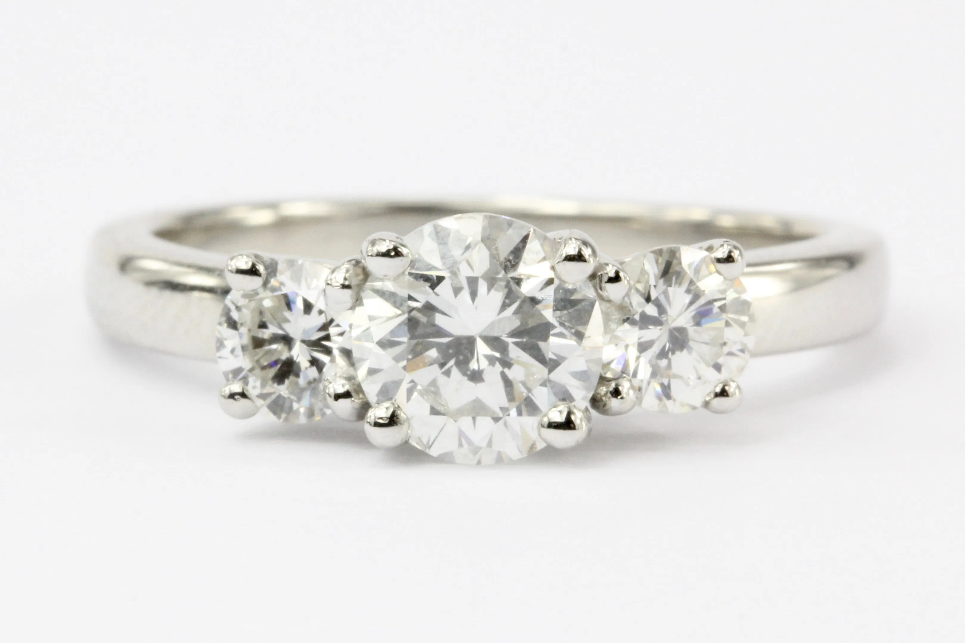Platinum 3 Stone Diamond Engagement Ring 1.5 CTW