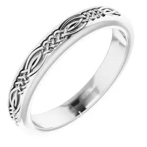 Platinum 3.2 mm Celtic-Inspired Band Size 6