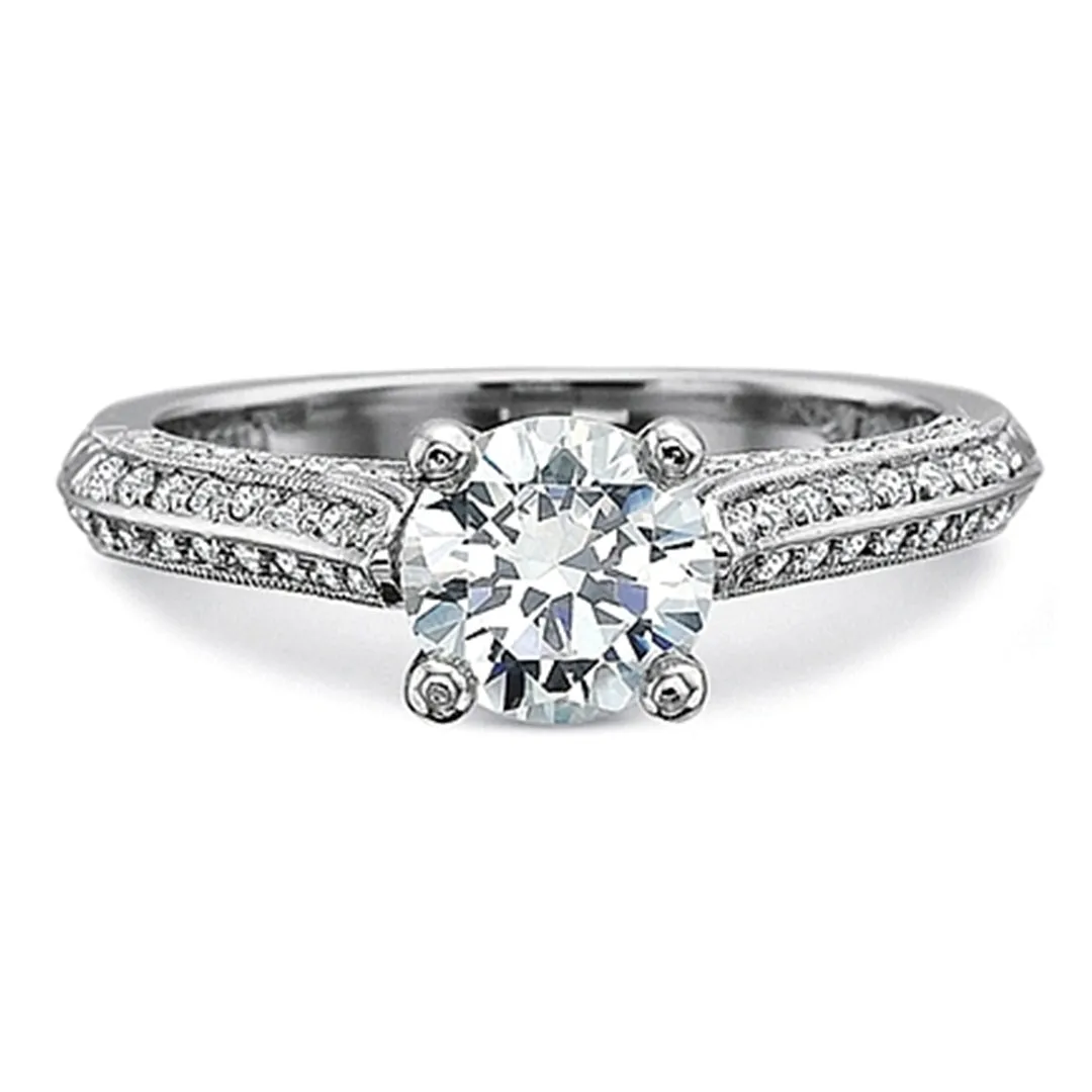 Precision Set 4-Sided Milgrain Diamond Engagement Ring