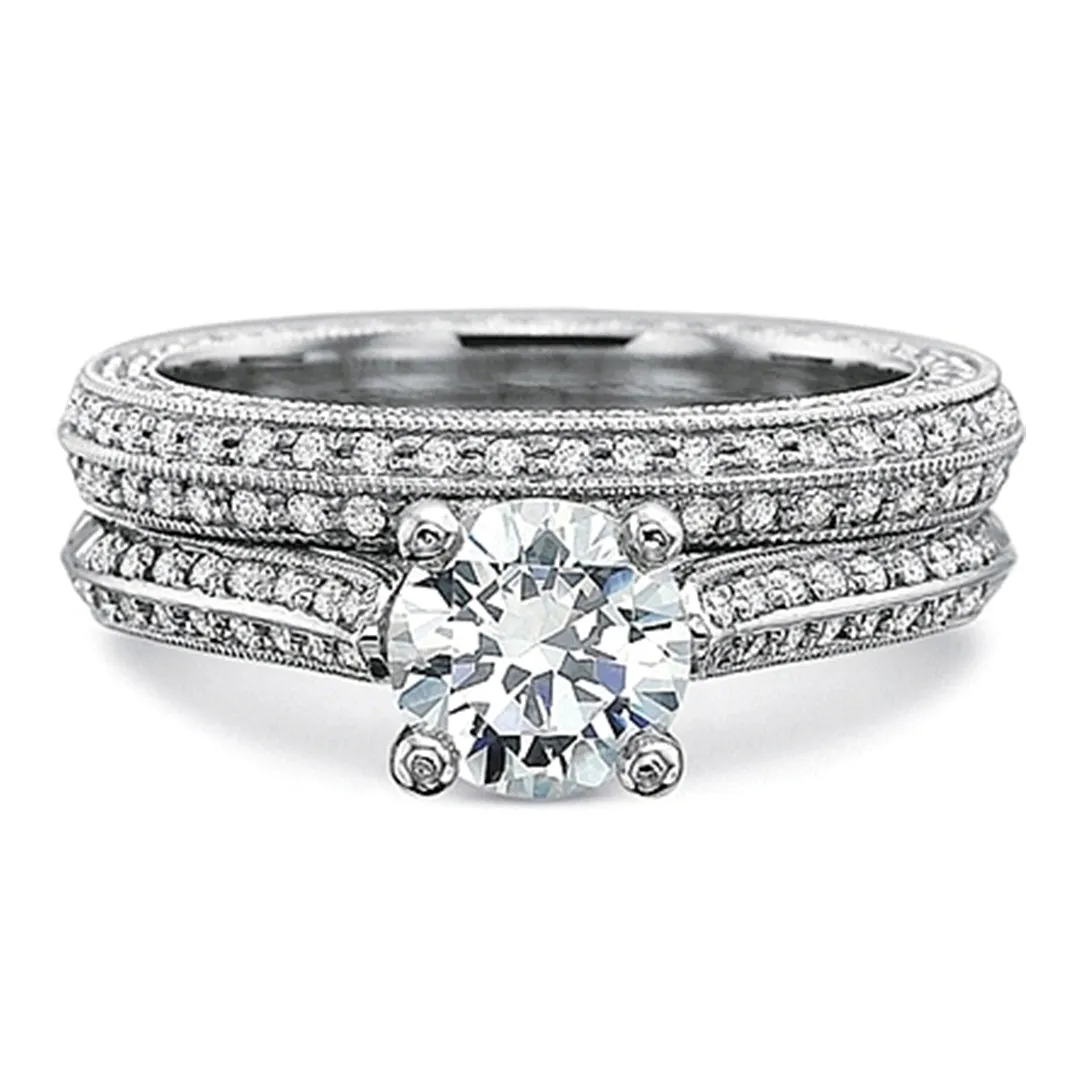 Precision Set 4-Sided Milgrain Diamond Engagement Ring