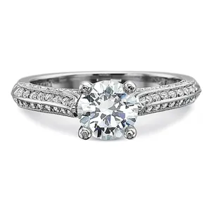 Precision Set 4-Sided Milgrain Diamond Engagement Ring