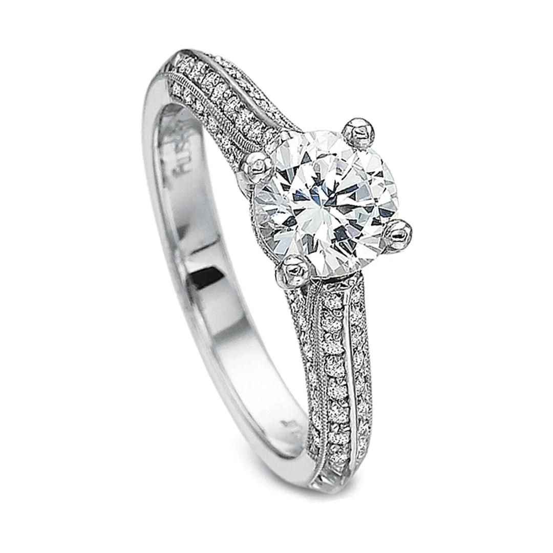 Precision Set 4-Sided Milgrain Diamond Engagement Ring