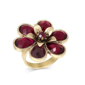 PURPLE CRYSTAL ADJUSTABLE GOLD  RINGS #224RD5301 (1F1)