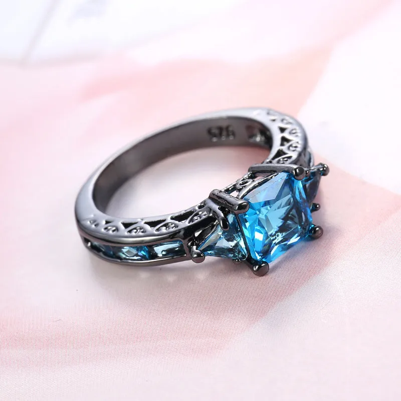 Purple Crystal & Rhodium-Plated Prong-Set Ring