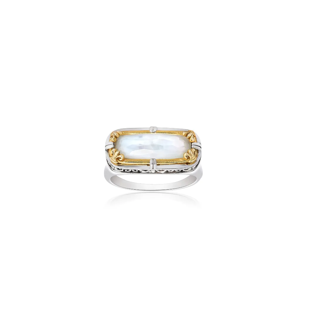 Rectangular Mother of Pearl Ring