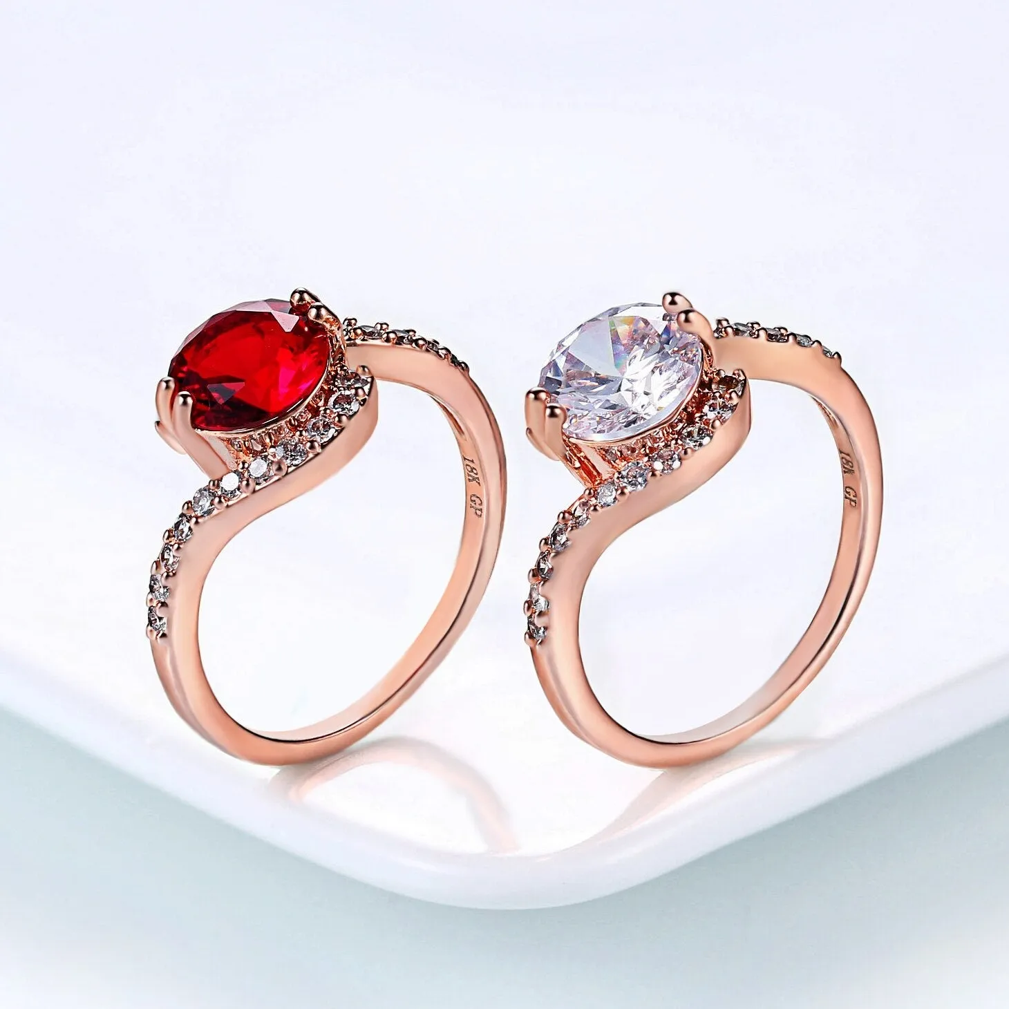 Red Ruby Wedding Ring For Women Engagement Jewelry
