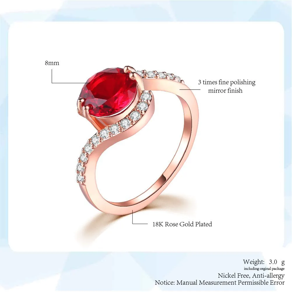 Red Ruby Wedding Ring For Women Engagement Jewelry