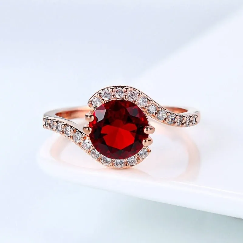 Red Ruby Wedding Ring For Women Engagement Jewelry