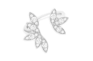 Ring 18kt Gold Open Flowers & Diamonds